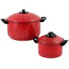 Gibson Home Casselman 4-Piece Nonstick Pasta Pot Set in Red with Bakelite Handle/Knob