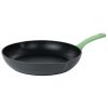 Oster Rigby 12 Inch Aluminum Nonstick Frying Pan in Green with Pouring Spouts