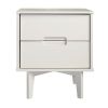 FarmHouse 2 Drawer Solid Wood Nightstand White