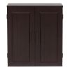 Dark Birch Wood Finish Bathroom Wall Cabinet