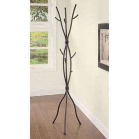 Metal Tree Branch Style Coat Rack with Multiple Hooks in Black