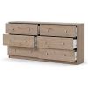 Farmhouse Contemporary 6 Drawer Double Dresser in Oak