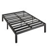 Queen size Metal Platform Bed Frame with 3.86 inch Wide Heavy Duty Steel Slats