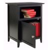 Black Shaker Style End Table Nighstand with Shelf