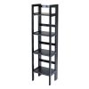 Black 4-Tier Shelf Folding Shelving Unit Bookcase Storage Shelves Tower