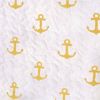 Twin 2 Piece Nautical Striped Anchors Reversible Microfiber Quilt Set Yellow